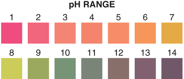pH 1-14 test strips, pH test strips, broad-range pH test strips