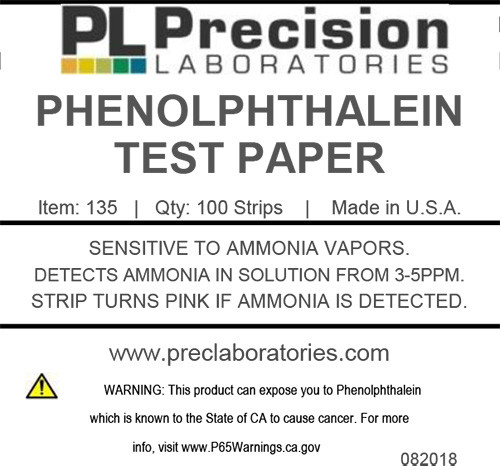 phenolphthalein, phenolphthalein test paper