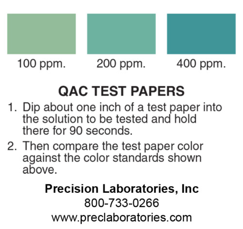 qac paper, qac test paper, qac test strips, quat test paper, quat test strips