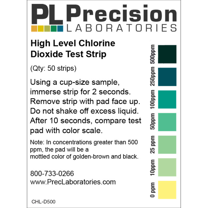 high level chlorine dioxide, chlorine dioxide test strips, high level chlorine dioxide test strips, chlorine dioxide test strips 500ppm