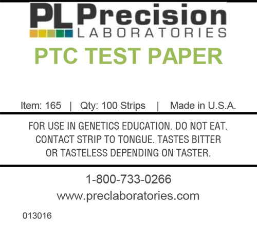 PTC Taste Test Paper, ptc, genetics taste test