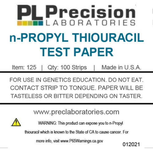 n-propylthiouracil test paper, taste test paper, genetic taste tests, prop test paper