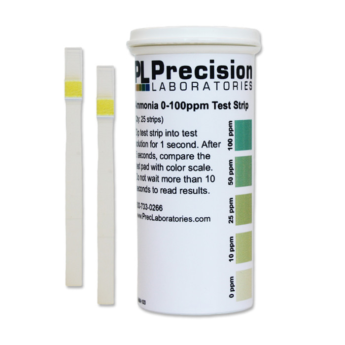 Low Level Ammonia Test Strip, 100ppm - Precision Laboratories Test Strips