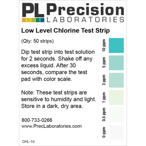 low level chlorine test strips, chlorine 0-10ppm test strips, chlorine test strips