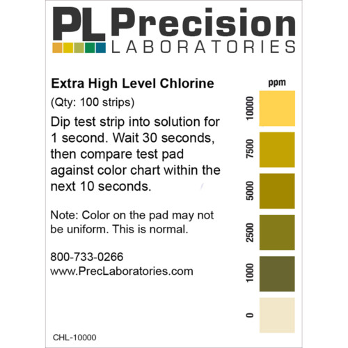 extra high level chlorine test strips, chlorine test strips