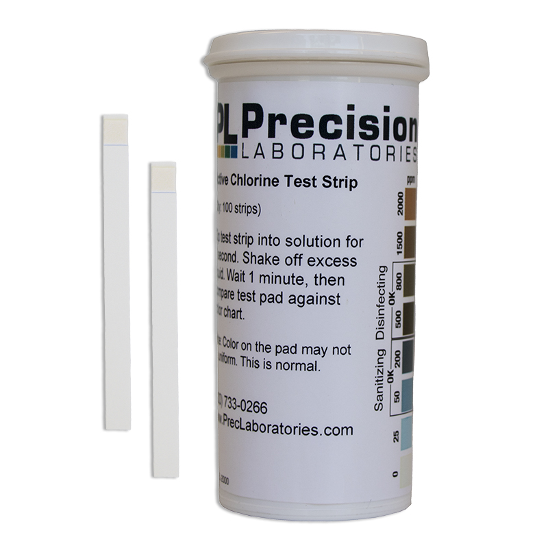 600 Tests per Case 0-750 ppm 600 Ultra High Range Free Chlorine Test Strips 