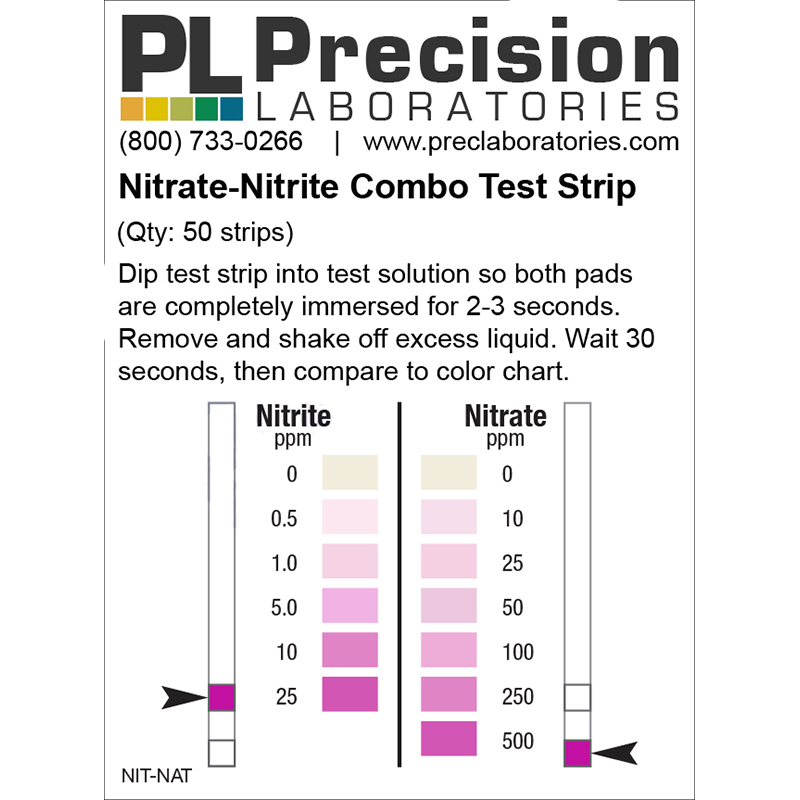 Nitrite Nitrate Test Strip - Precision Laboratories Test Strips