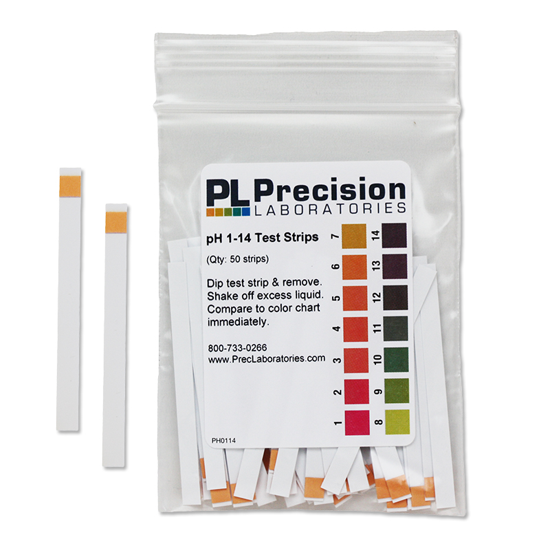 pH 1-14 Test Strip (Single Pad)  Precision Laboratories Test Strips