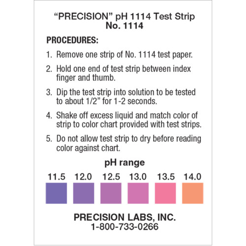 pH 11.5-14 test strips, pH test strips