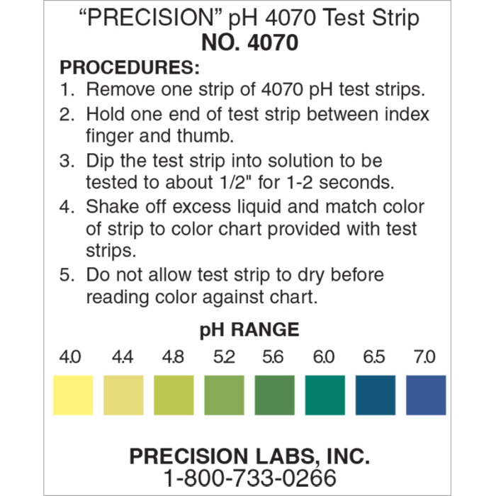 pH 4-7 test strips, pH test strips